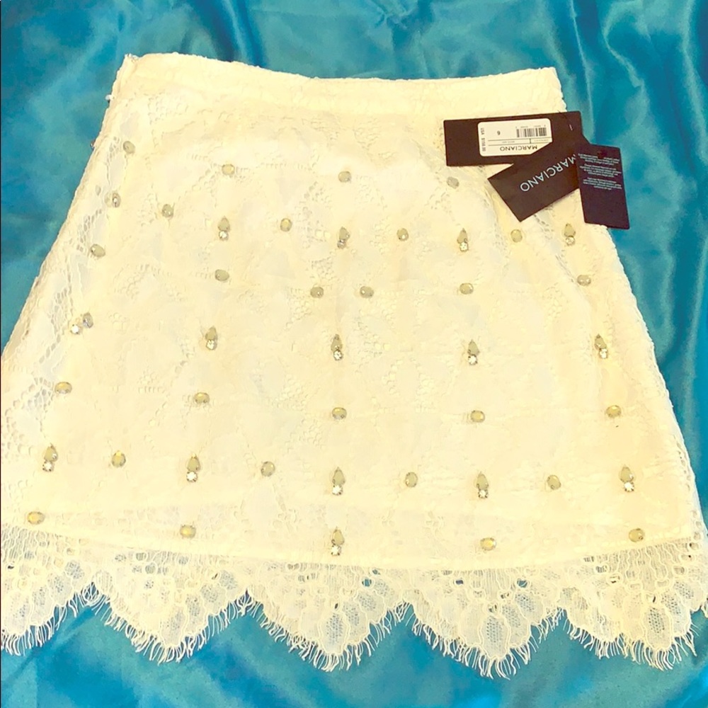 🔥Marciano Vintage Lace bejeweled skirt very rare